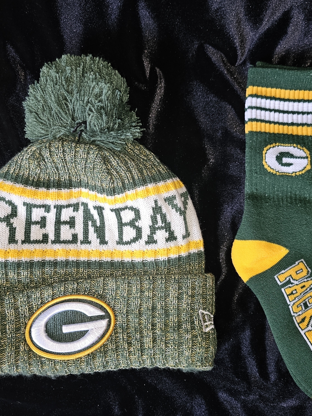 Green Bay Green Pom Beanie